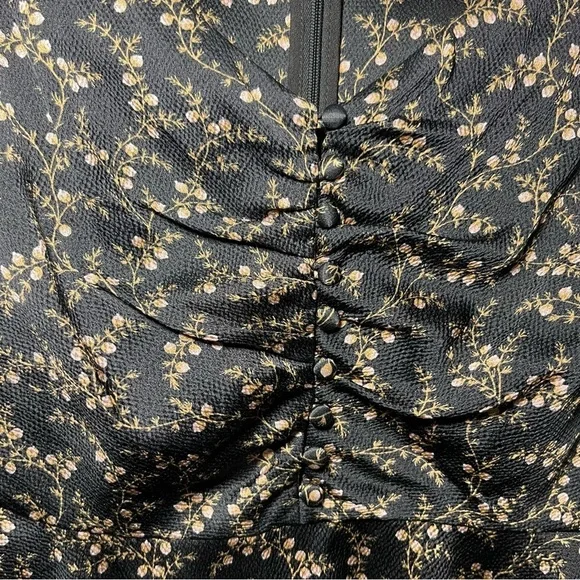 Jonathan Simkhai Women’s Black micro Floral Sweetheart Peplum Blouse blouse in S - Picture 5 of 9